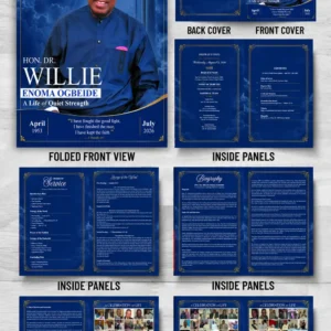 Funeral Mass Booklet with biography, Order of Service, scripture readings and Celebration of Life photo pages