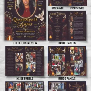 Memorial Keepsake Booklet with family tributes, Order of Service, Life Story and photo memory pages