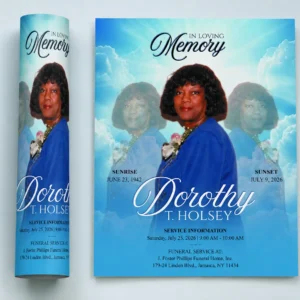 Funeral Announcement Flyer for Dorothy T Holsey at J Foster Phillips Funeral Home in Jamaica New York