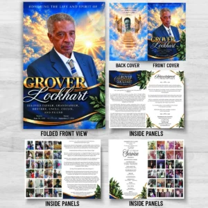 Memorial Service Program for Grover Cleveland Lockhart at St Paul’s Calvary United Church of God in Union New Jersey with 8 page funeral booklet